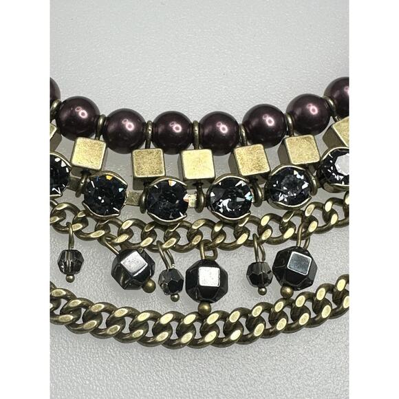 Silpada Blue Violet Necklace Glass Pearls Hematite Crystals KRN0033 18” - Picture 3 of 7